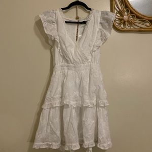 Aakaa White Tiered Mini Dress